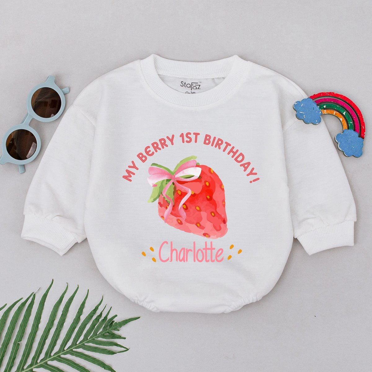 My Berry First Birthday Romper First Birthday Girl Outfit Strawberry 1st Birthday Bodysuit Sweet One