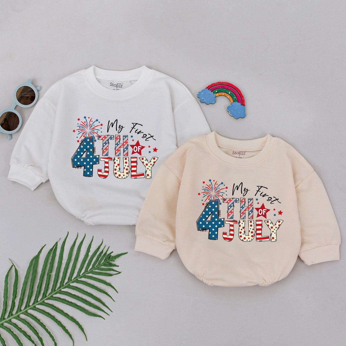 My First 4th of July Baby Romper Party in the USA Bodysuit Independence Day Outfit for Newborn Girl