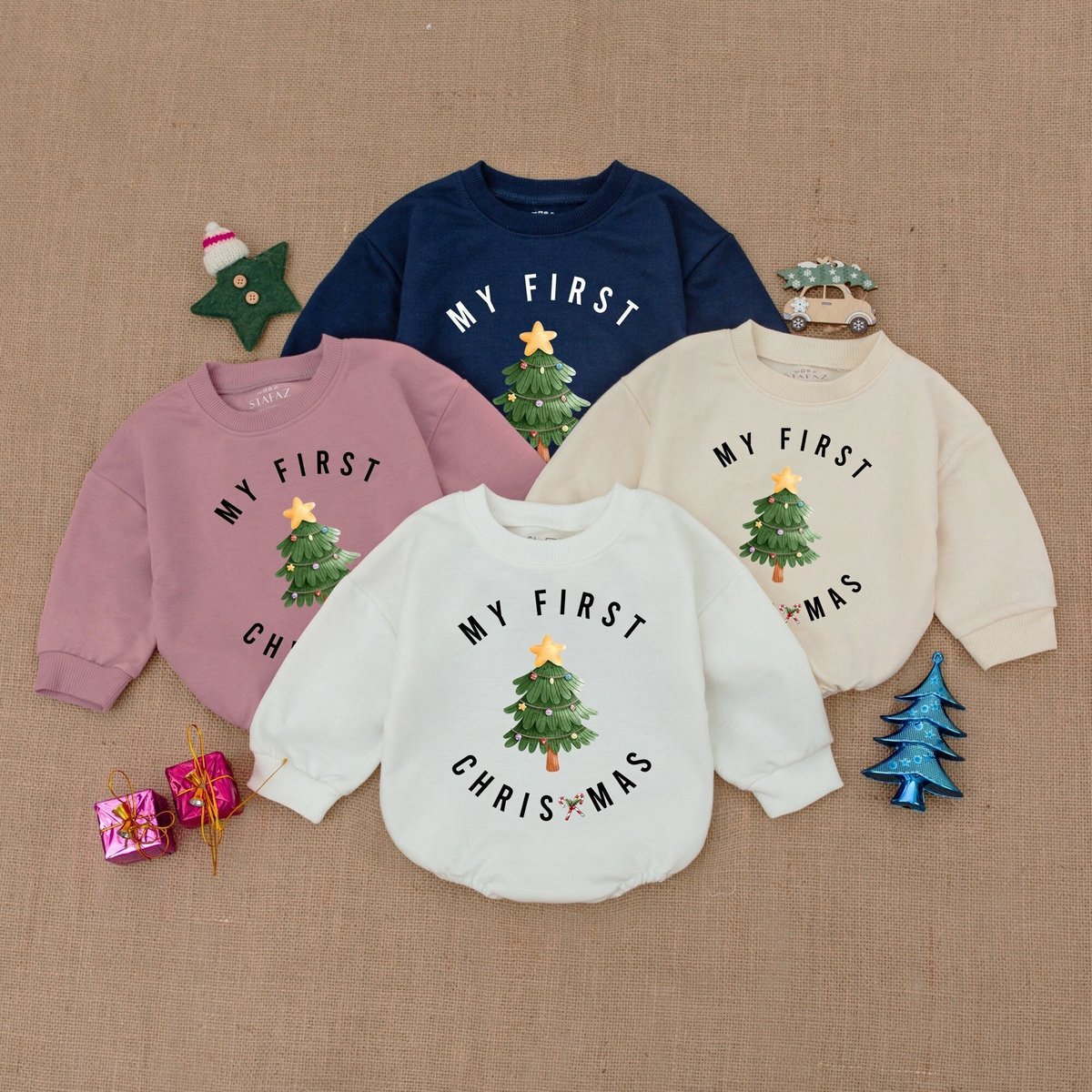 My First Christmas Baby Romper Santa baby Cozy Clothes Christmas Bodysuit Retro Santa OutfitSanta Ba 160