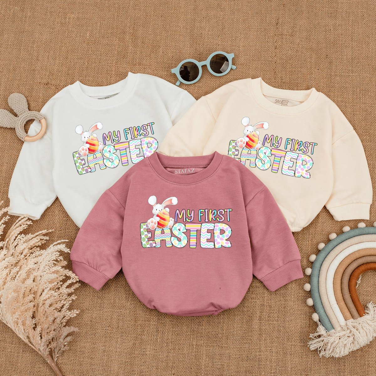 My First Easter Baby Romper Easter Baby Outfit First Easter Shirt Baby's first Easter Baby Sweatshi 167