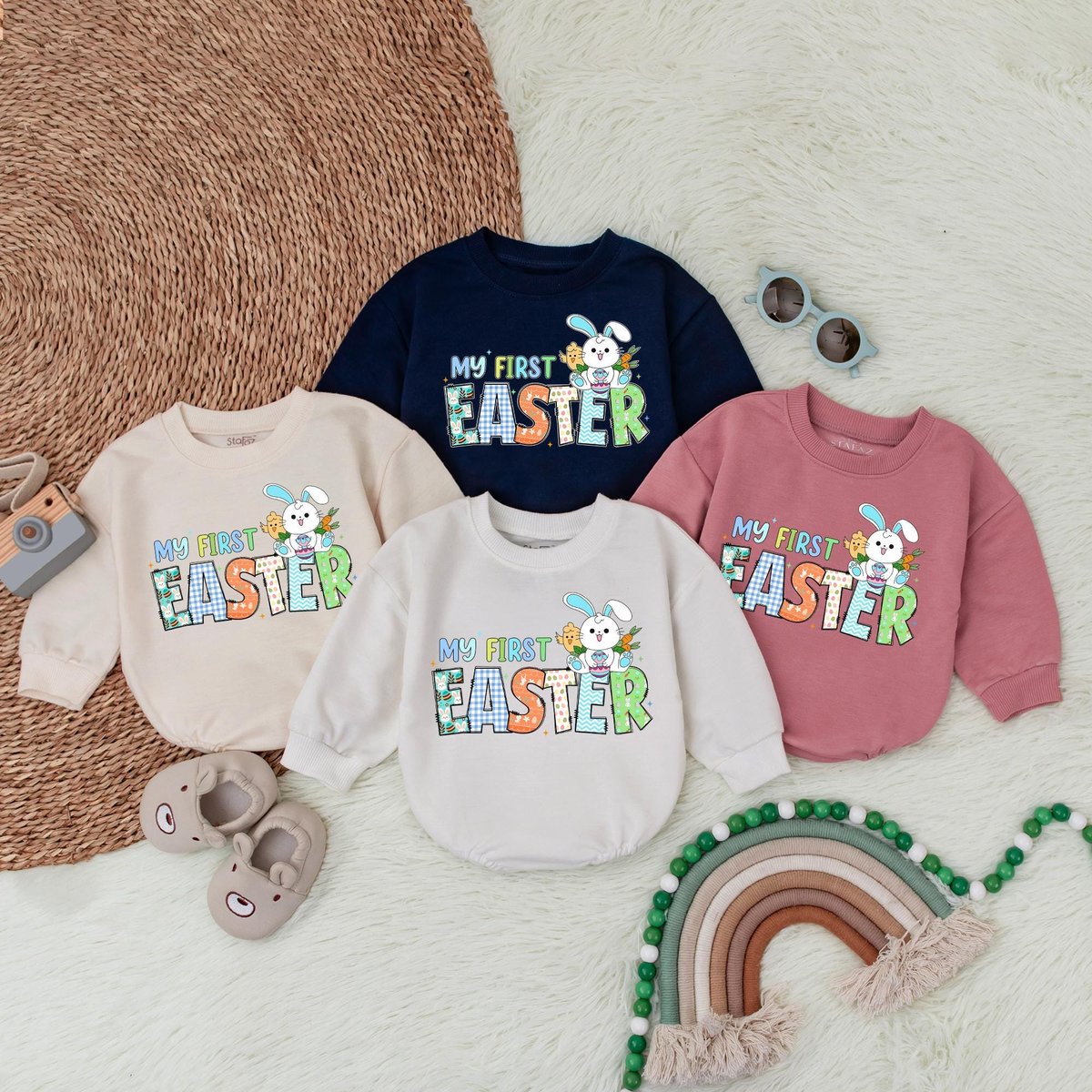 My First Easter Baby Romper Easter Baby Outfit First Easter Shirt Baby's first Easter Baby Sweatshi 187
