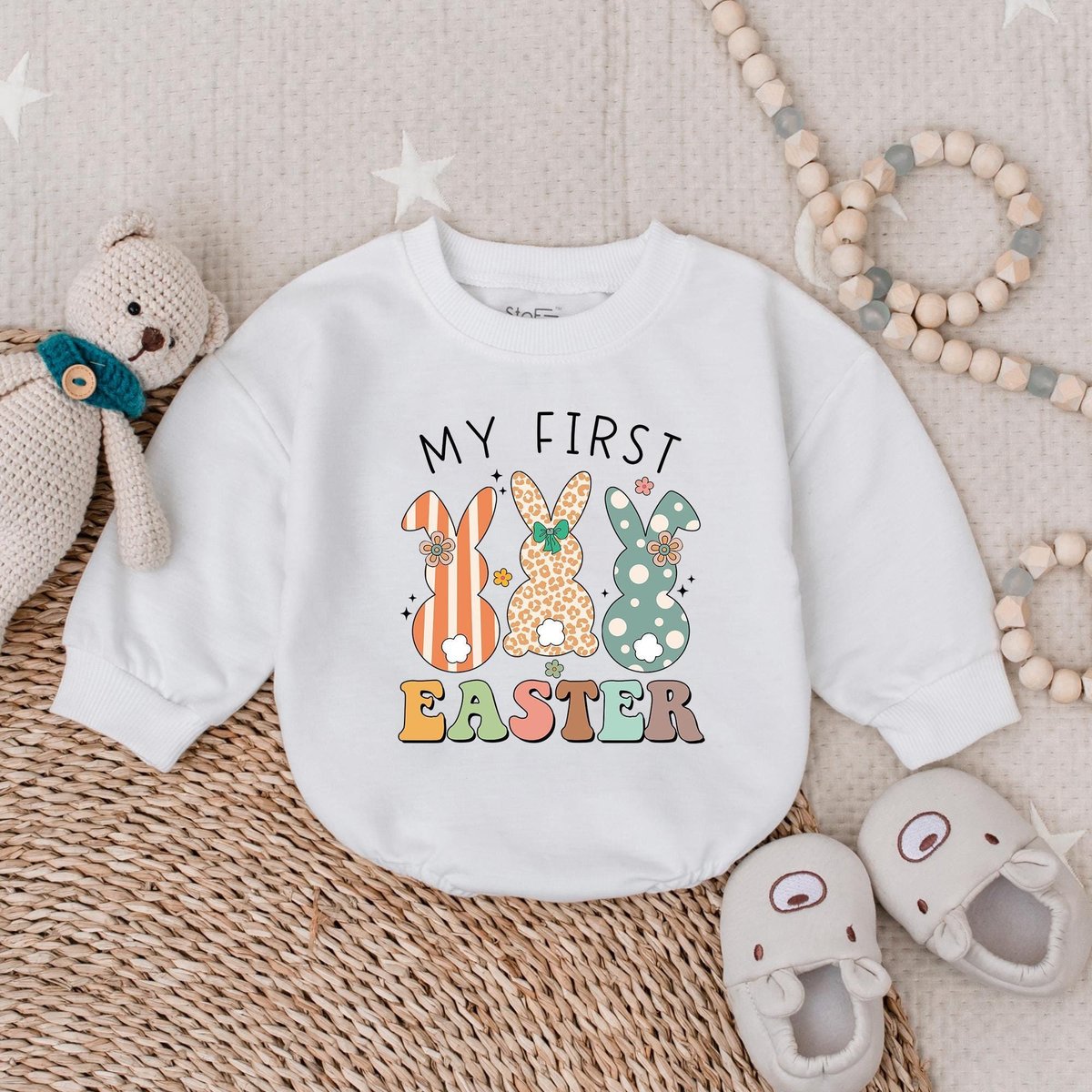 My First Easter Bubble Romper  Easter Day Baby Outfit Sweatshirt Bubble Romper Baby Clothes Baby