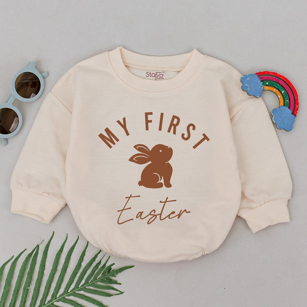 My First Easter Romper Retro Easter Day Bodysuit Little Bunny Baby Bodysuit First Easter Outfit Baby