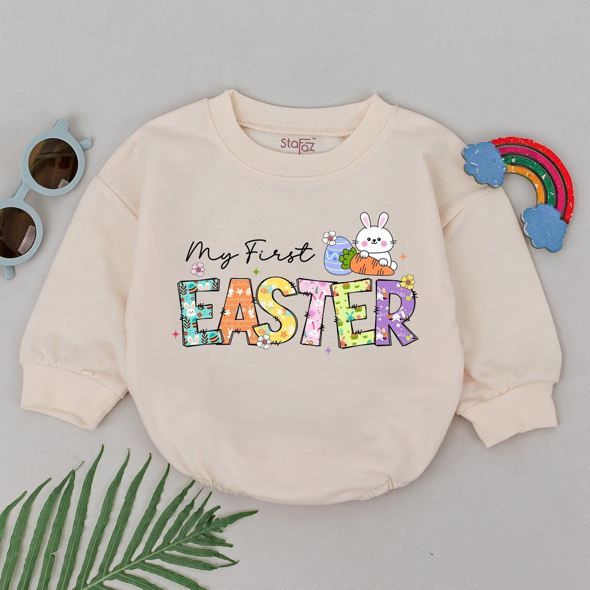 My First Easter Romper Retro Easter Day Romper Little Bunny Baby Bodysuit First Easter Outfit Baby S