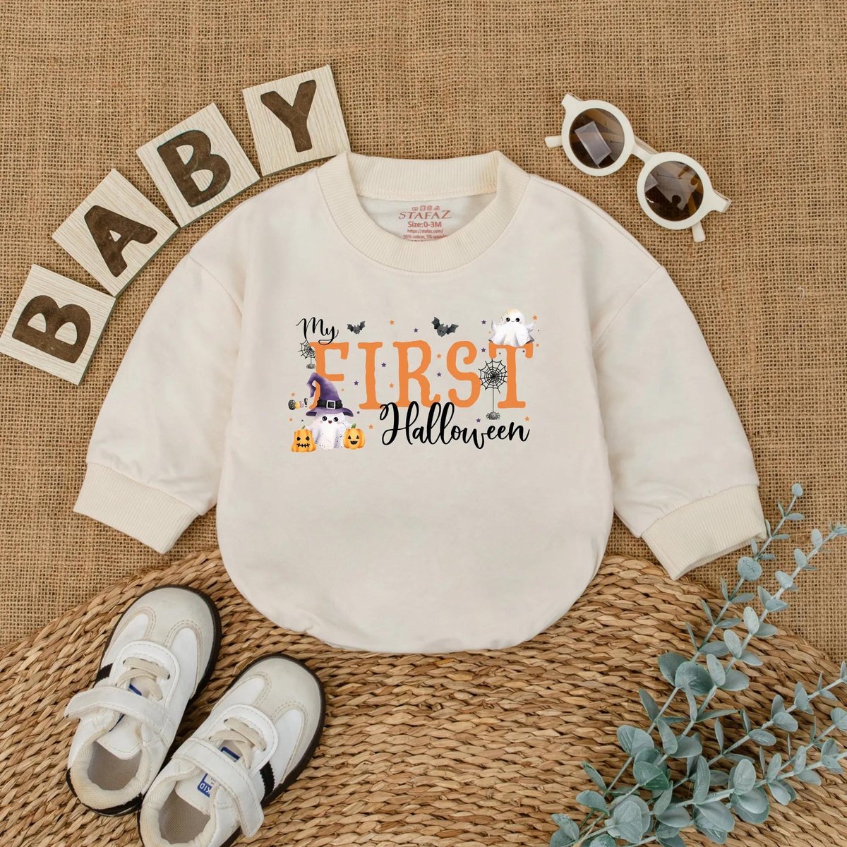 My First Halloween Baby Romper Infant Halloween Bodysuit Cute Ghost Pumpkin Baby Outfit Fall Baby Co 432