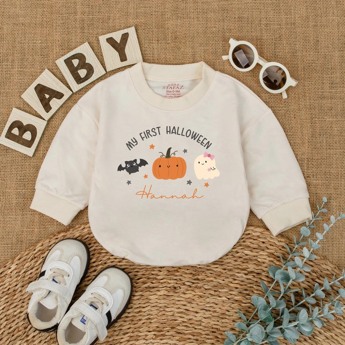 My First Halloween Baby Romper Halloween Boo Bodysuit Cute Pumpkin Ghost Infant Outfit Fall Baby Gir 432