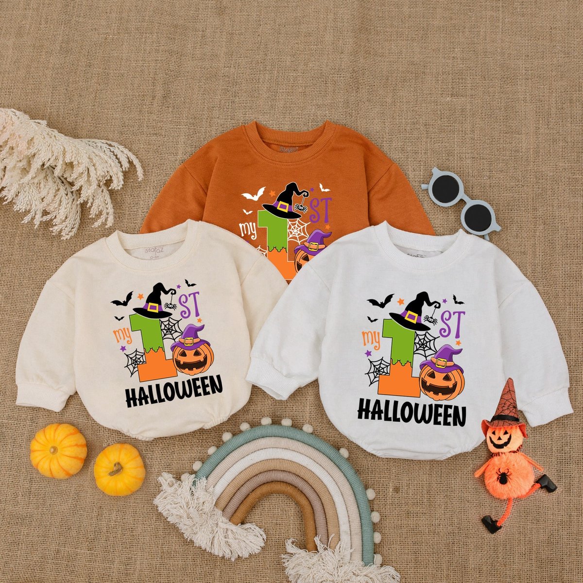My First Halloween Romper Girl Halloween Outfit Bubble Romper Baby Shower Gift Pumpkin Bodysuit Hall 176