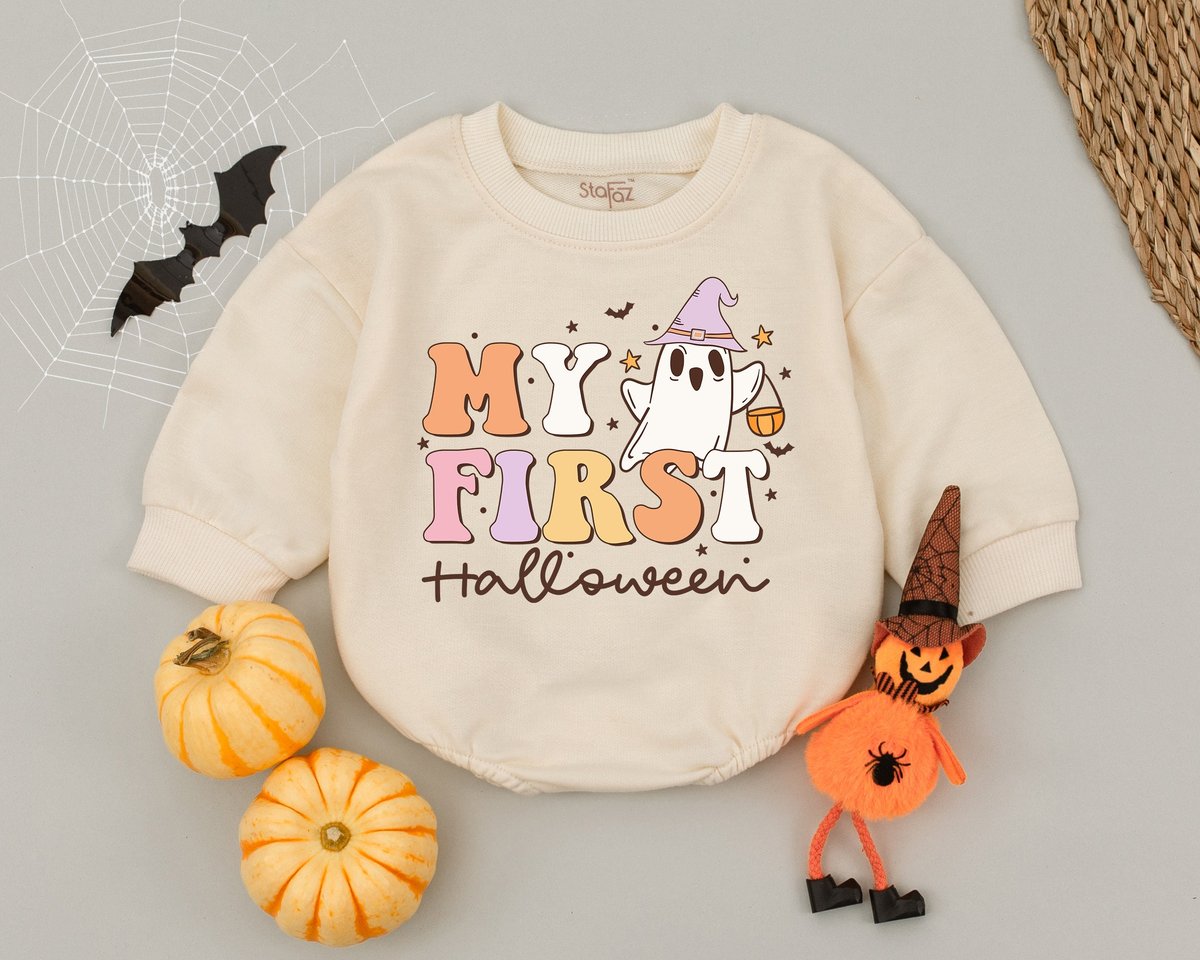 My First Halloween Romper Halloween Baby Boys Girls Outfit First Halloween Outfit Retro Autumn Cloth