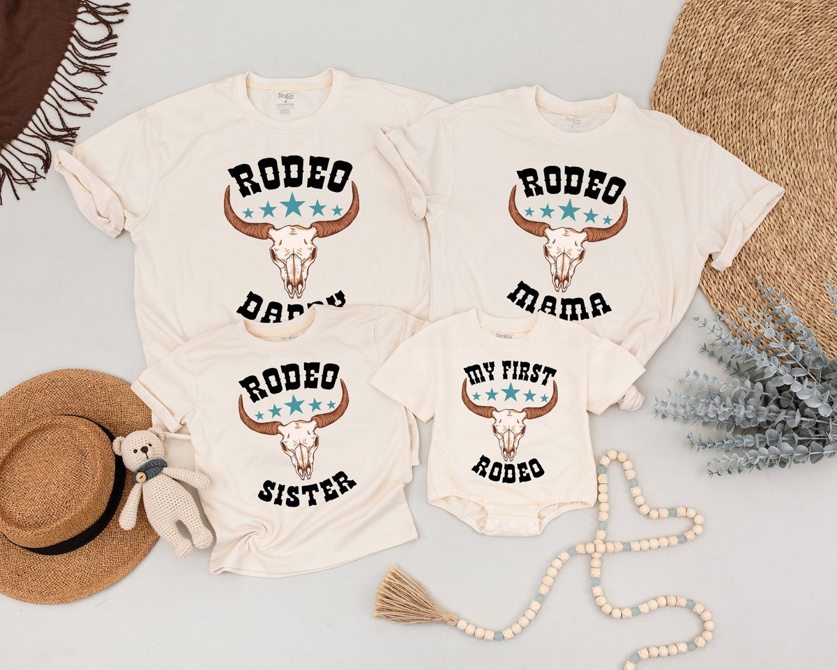 My First Rodeo Birthday Family Matching Shirt Retro Western Farm Theme Birthday Shirts Western Birth 167