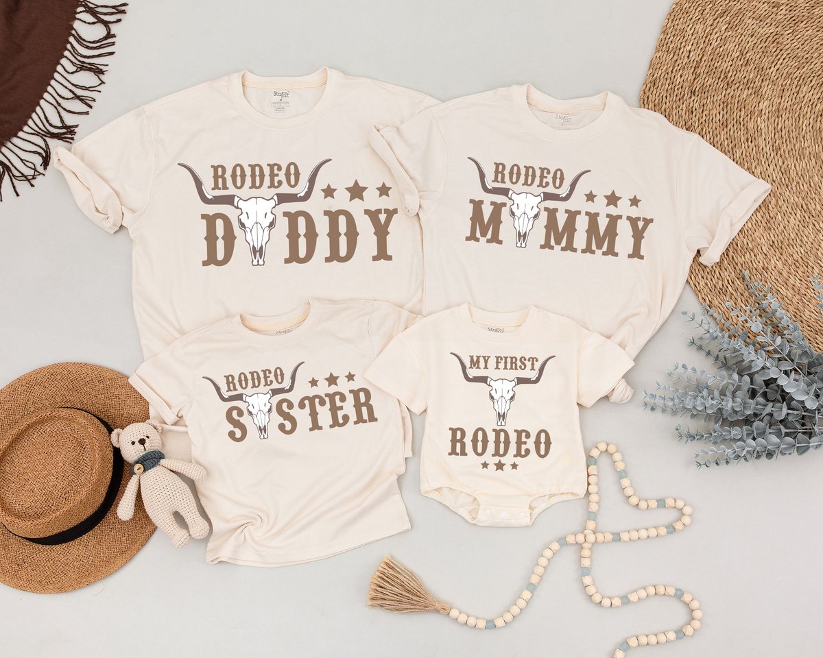 My First Rodeo Birthday Matching Shirts Western Family Tees 1st Rodeo Western Farm Theme Birthday Pa 167