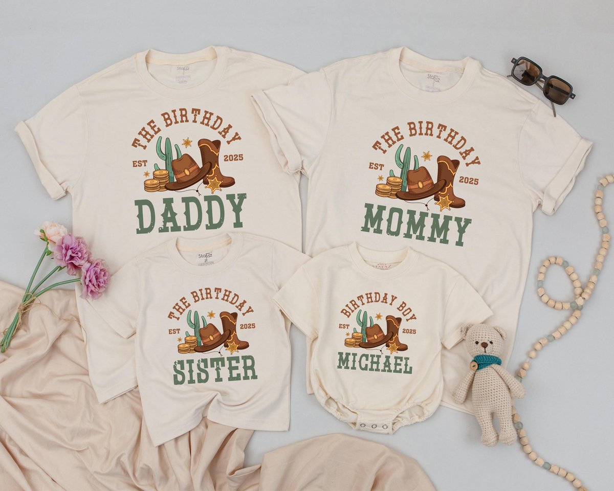 My First Rodeo Birthday Matching Shirts Western Family Wild West Group Outfits Western Farm Theme Bi 187