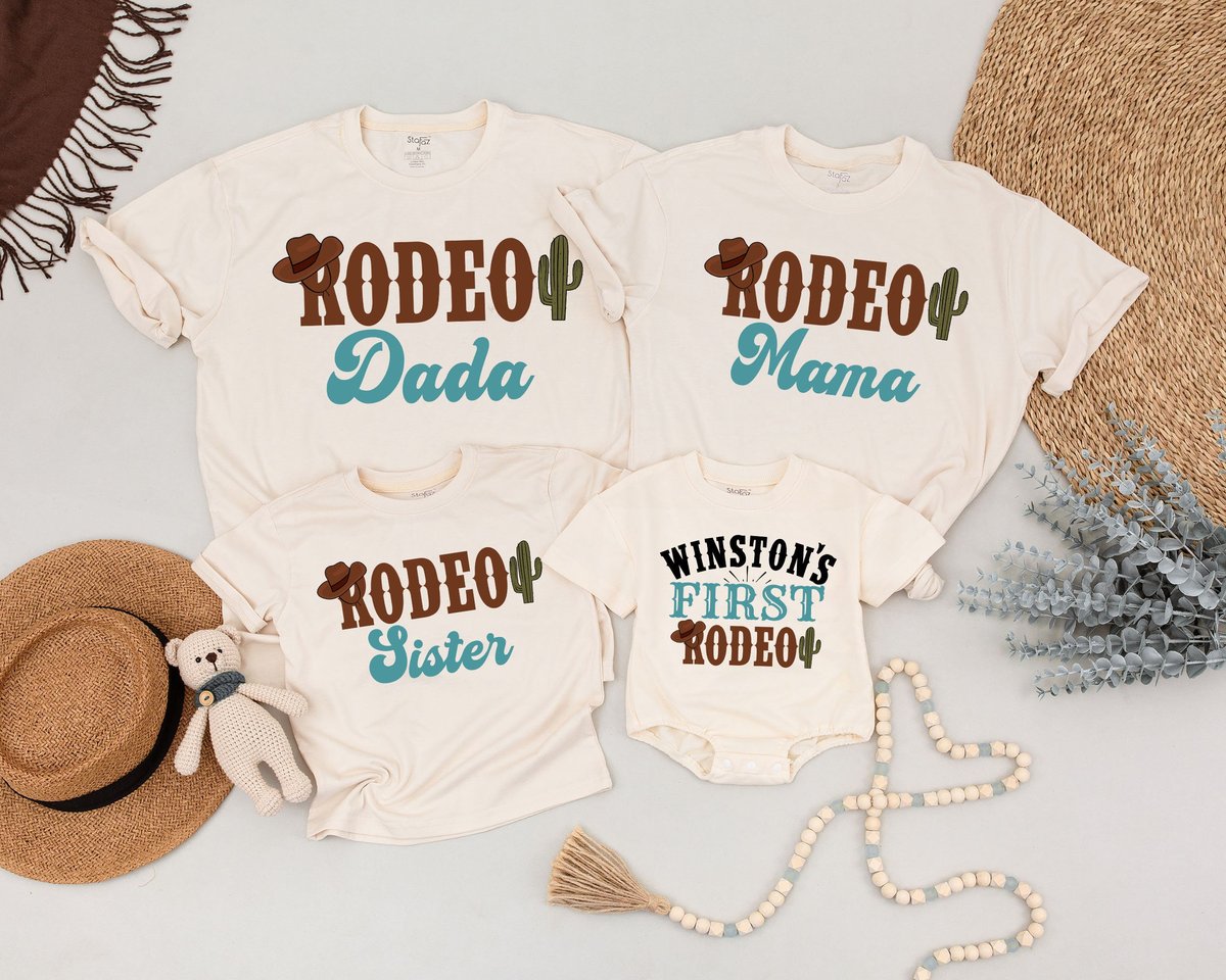 My First Rodeo Family Shirt 1st Rodeo Western Farm Theme Birthday Party T shirt Western Baby Clothes 164