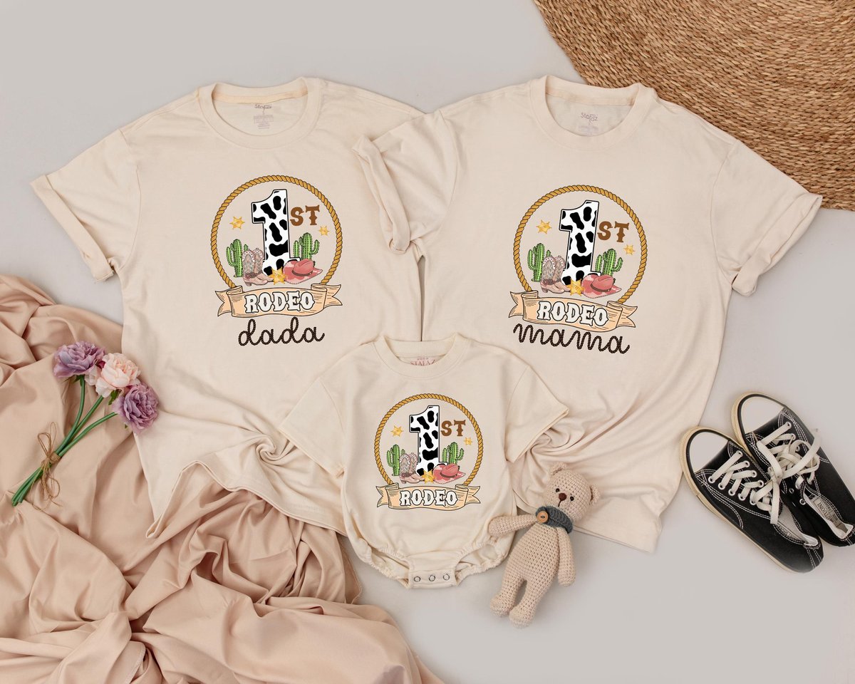 My First Rodeo Family Shirt 1st Rodeo Western Farm Theme Birthday Party T shirt Western Baby Clothes 184