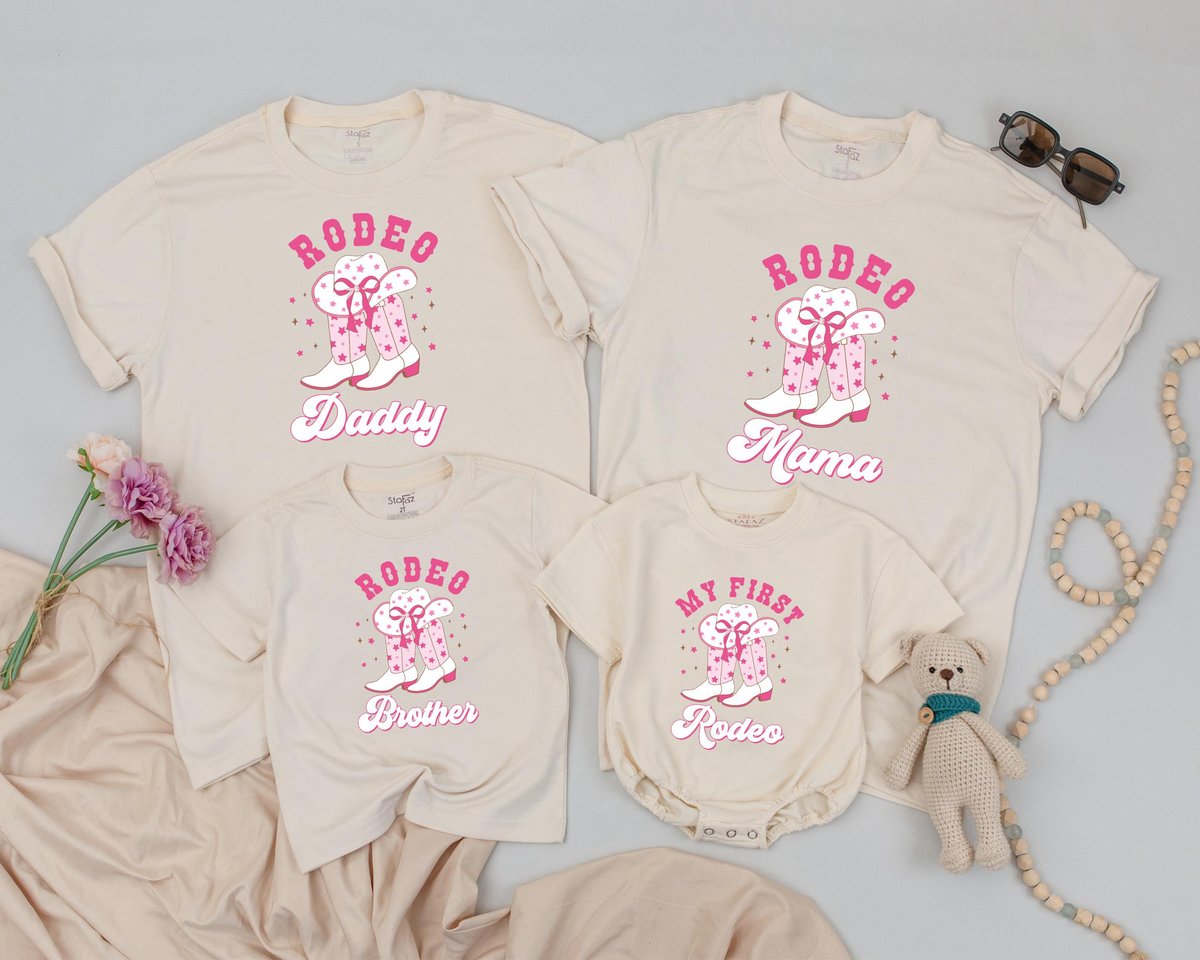 My First Rodeo Family Shirt 1st Rodeo Western Farm Theme Birthday Cowgirl Party T shirt Western Baby 185