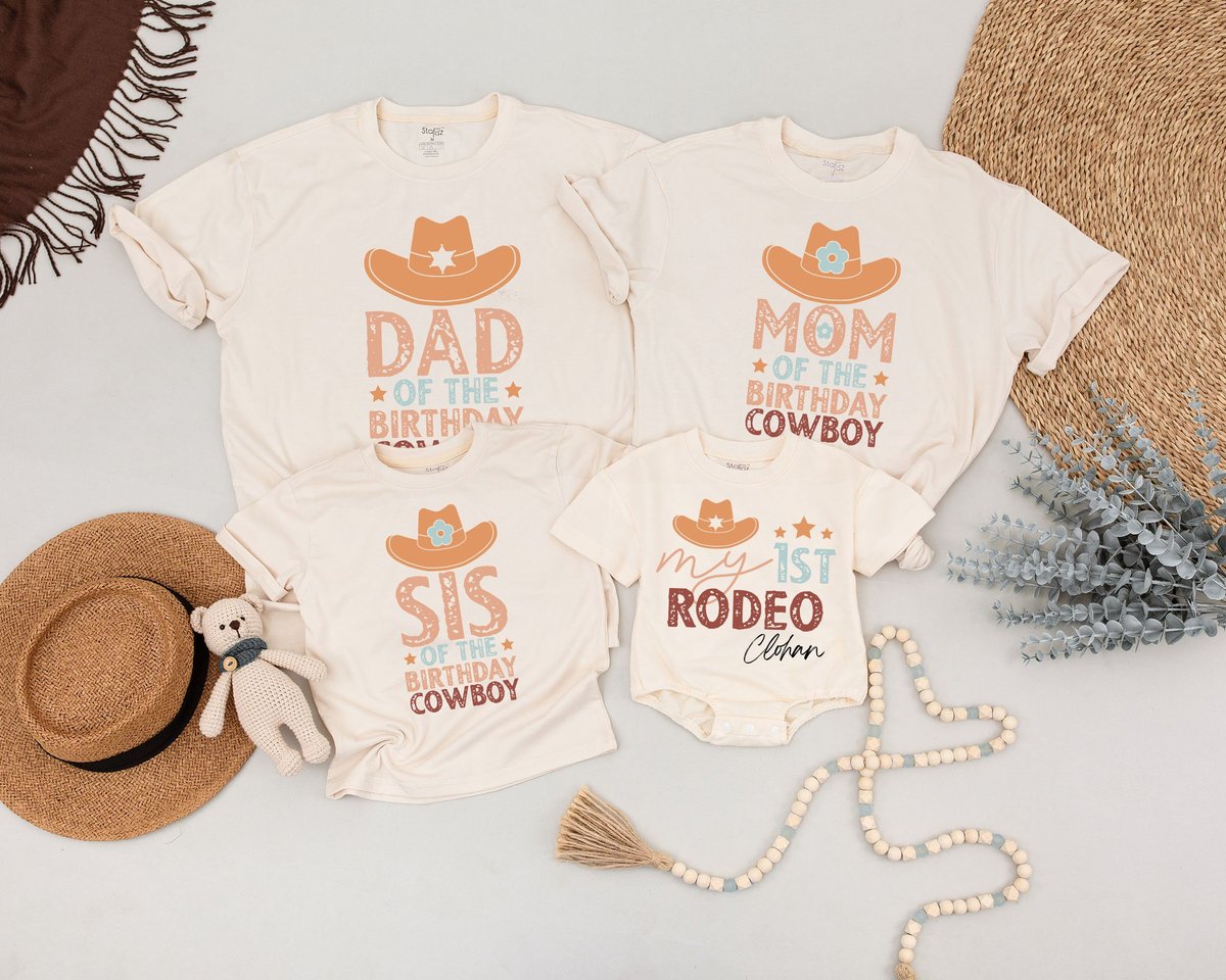 My First Rodeo Family Shirts Cowboy First Birthday Wild West Tee Western Birthday Shirts Matching Fa 169