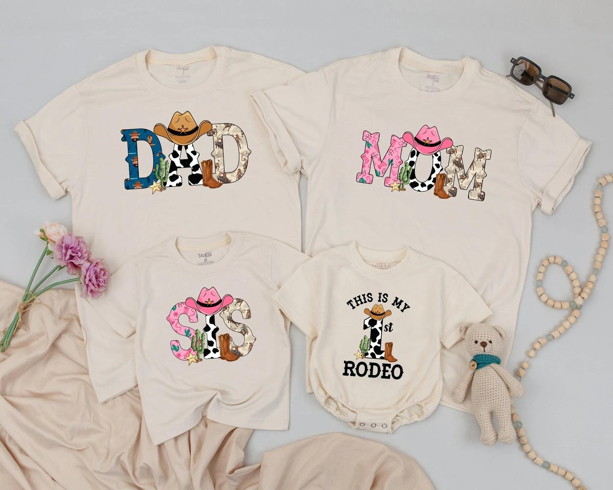 My First Rodeo Shirt Customized 1st Birthday T Shirt Western Outfit My First Rodeo Family Matching S 429