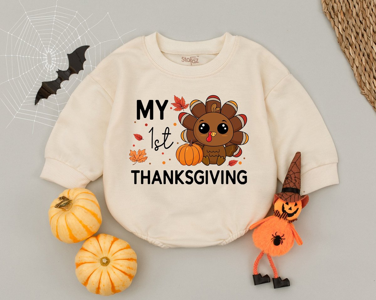 My First Thanksgiving Baby Romper Thanksgiving Outfit First Thanksgiving Bodysuit Baby Shower Gift T