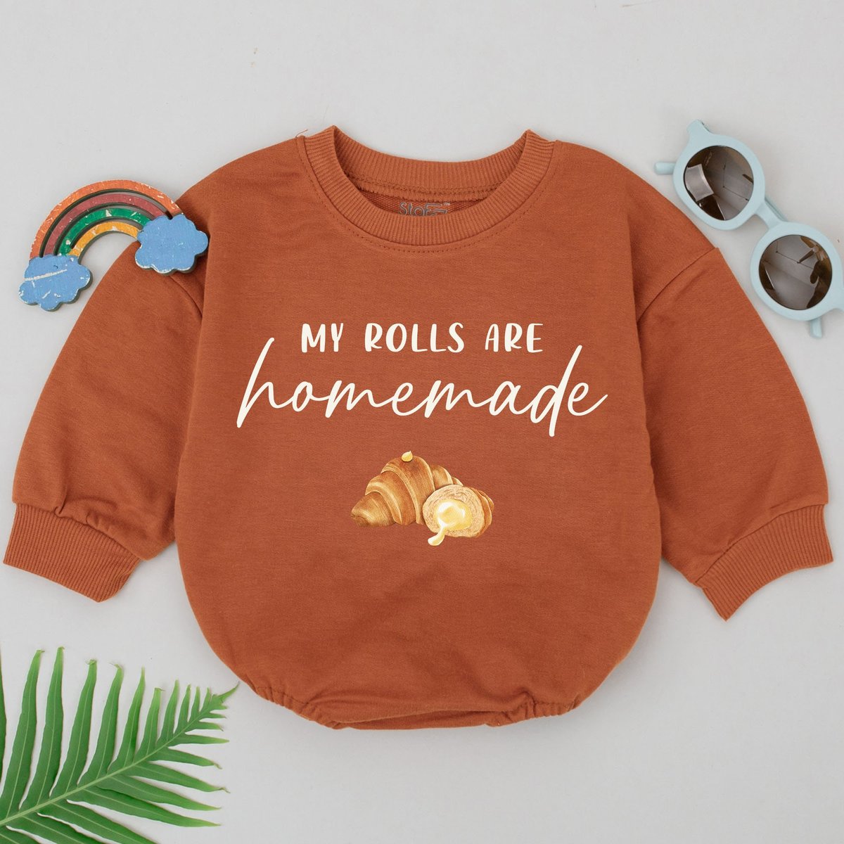 My Rolls Are Homemade Romper Homemade Rolls Retro Fall Romper Autumn Kids Clothes Thanksgiving Day B