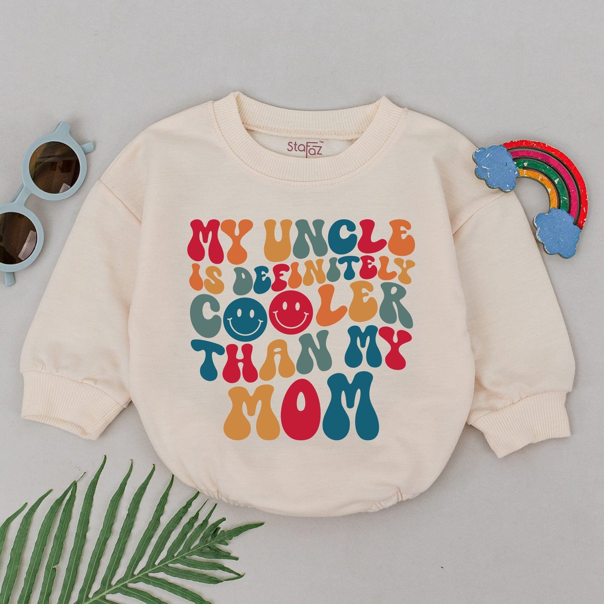 My Uncle is Definitely Cooler Than my Mom Romper Mother's Day Gift Uncle Gift Newborn for Girls Boy
