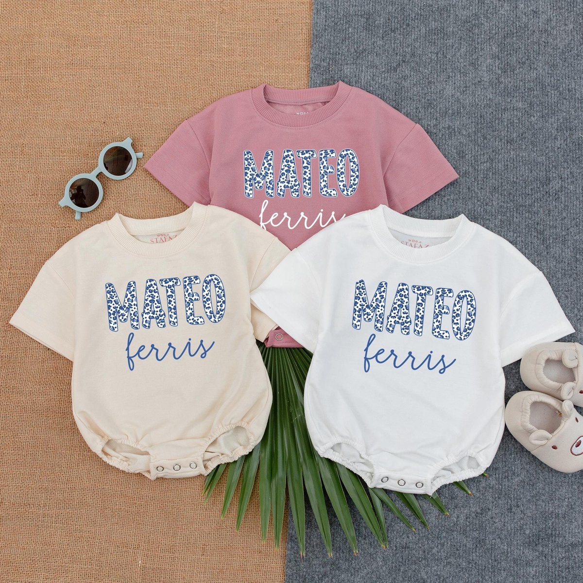 Navy Leopard Boy T shirt Bubble Romper Personalized Name Baby Outfit Wild Animal Baby Clothes Baby B 190