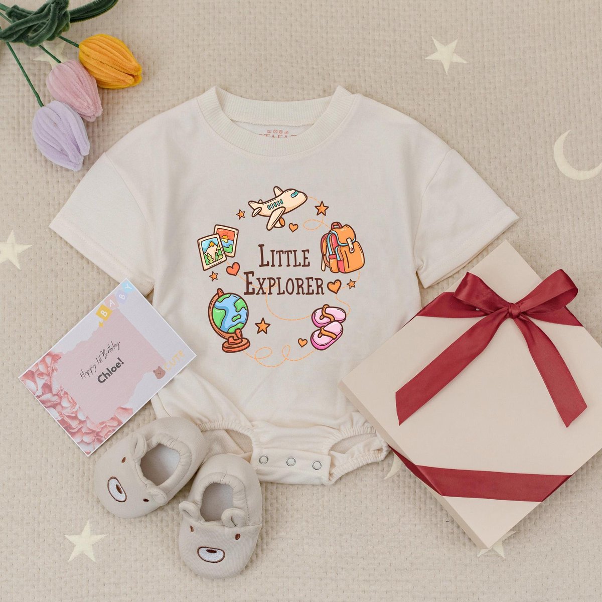 New Baby Travel Babysuit Little Explorer Baby Romper Newborn Baby Shower Gift for Future Traveler Gi