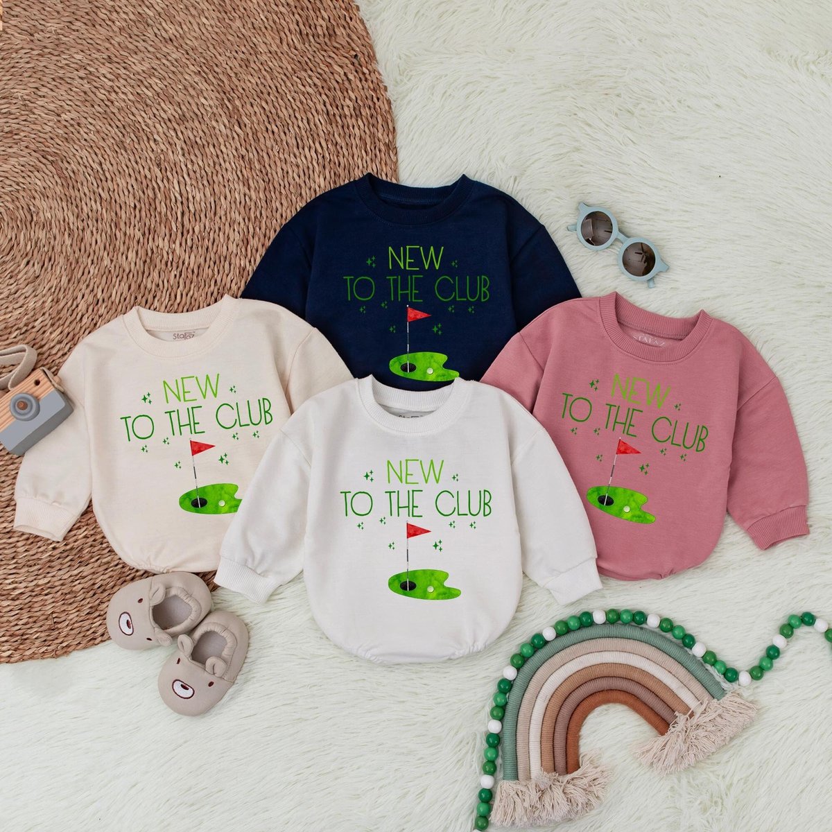 New To The Club Golf Baby Bubble RomperFirst Birthday Baby RomperGolf Baby ShowerBaby Boy ShirtRetro 185