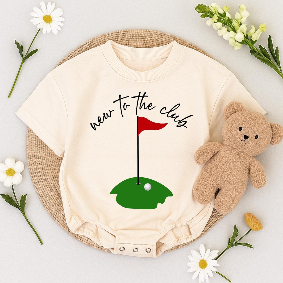 New To The Club Golf Baby Bubble Romper First Birthday Baby Romper Golf Baby Shower Baby Boy Retro T 434