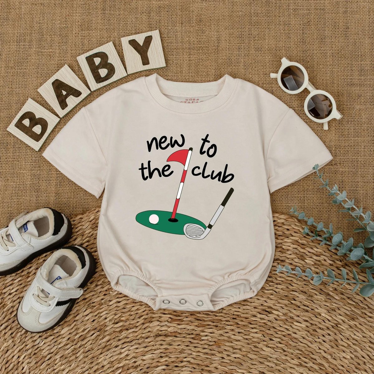 New to the Club Golf Bubble Romper Cute Baby Golf Outfit Baby Coming Home Outfit Golf Pregnancy Reve 437