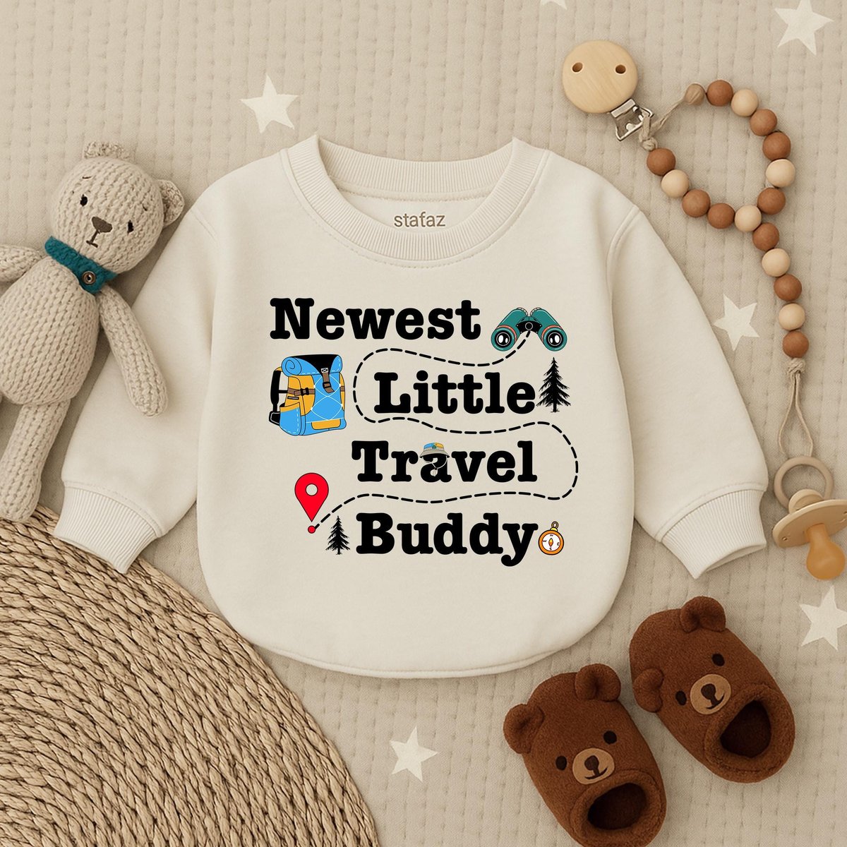 Newest Little travel buddy Bubble Romper Adventure Baby Shower GiftOutdoor Baby Outfit Camping Baby