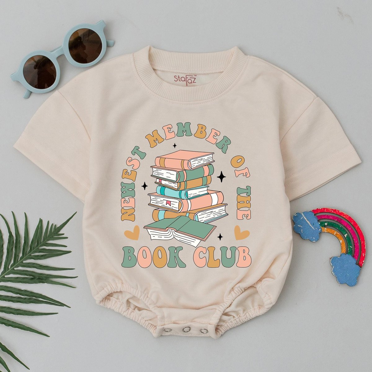 Newest Member of the Book Club Baby Romper Cute Reading Bodysuit Book Lover Gift Baby Shower Outfit