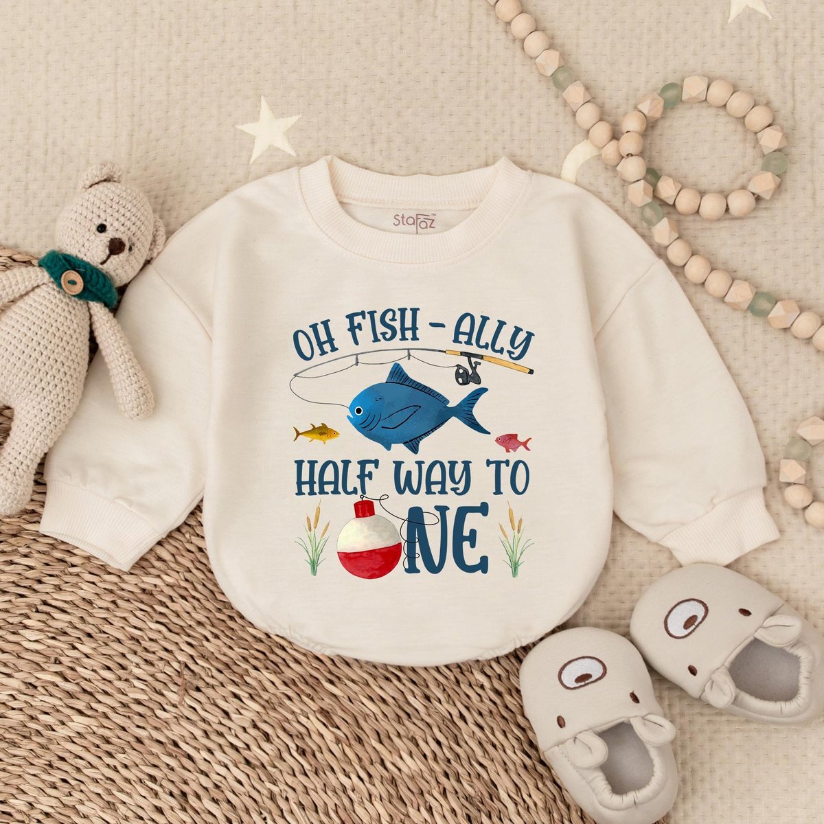 Oh Fish ally Half Birthday Bubble Romper Cute Ocean Theme Baby Outfit 6 Month Baby Girl Bodysuit In