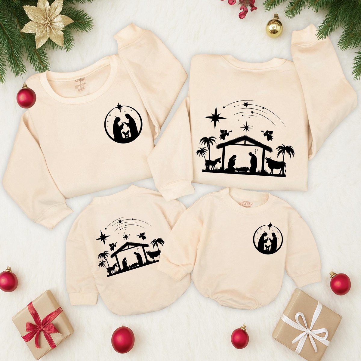 Oh Holy Night Sweatshirt Christian Christmas Sweatshirt Nativity Scene Sweater Christmas Jesus 2 Sid 436