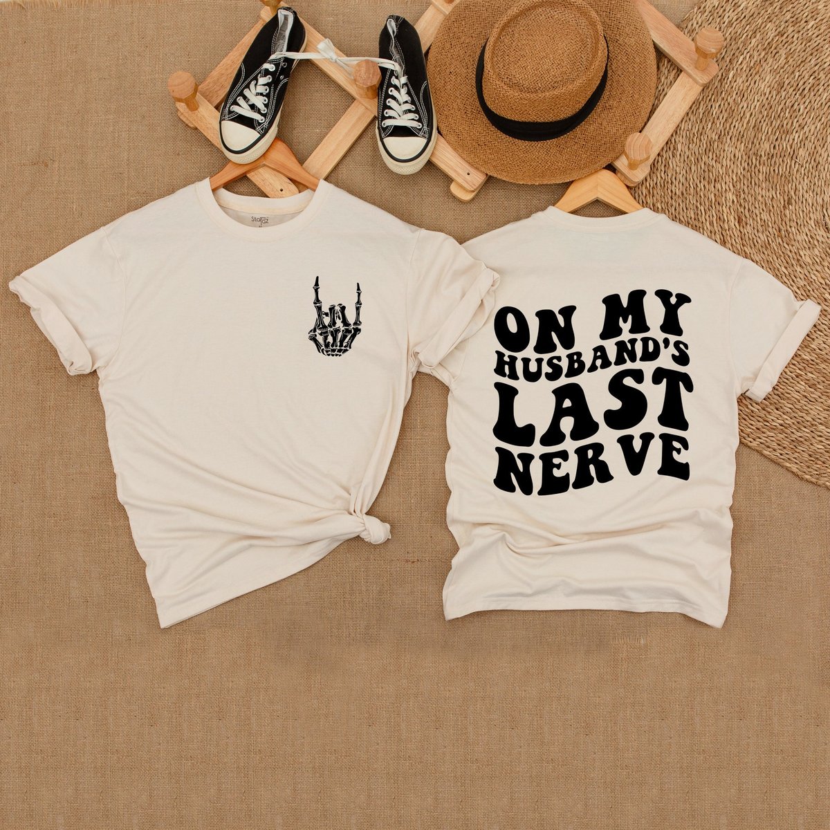 On My Husband's Last Nerve Shirt Funny Graphic T shirt Beach Tee Lake Shirt Funny Graphic Tee Graph