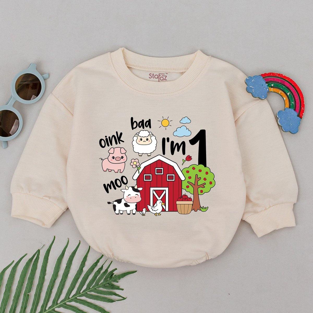 One Birthday Farm Life Romper Animals Farm 1st Birthday Romper First Birthday Baby Outfit Farm 1st B