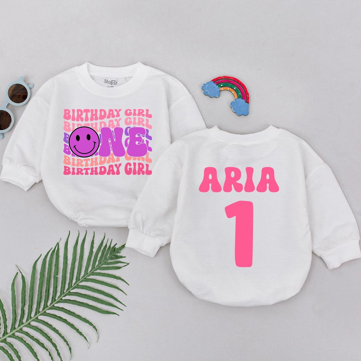 One Birthday Girl Romper Birthday Baby Romper First Birthday Baby Outfit 1st Birthday Baby Bodysuit
