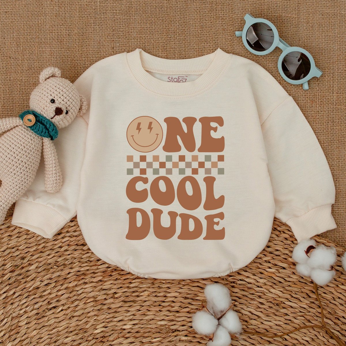 One Cool Dude Romper One Happy Dude Bodysuit Matching Family Birthday Smiley Face Birthday Outfit Ne 170