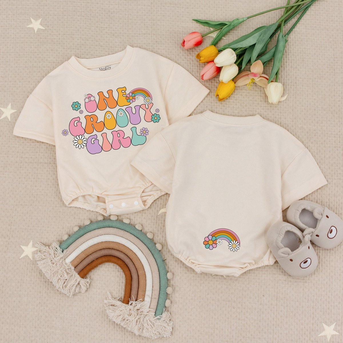 One Groovy Girl Baby Romper One Groovy Babe Baby Bodysuit First Birthday Girl Birthday Clothes 1st B