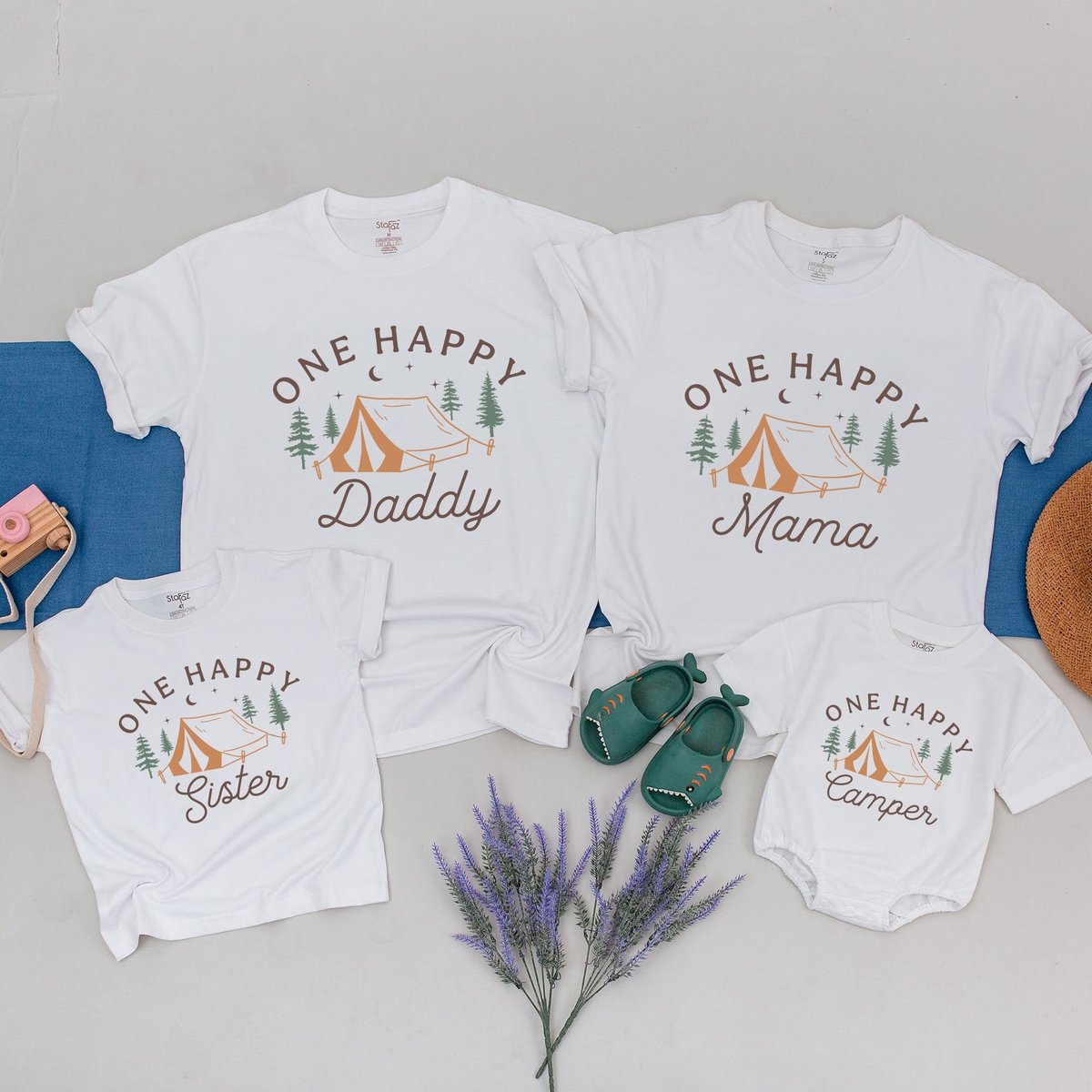 One Happy Camper 1st Birthday Shirt Camping First Birthday Outfit Family Matching Camp Tees Camping 168