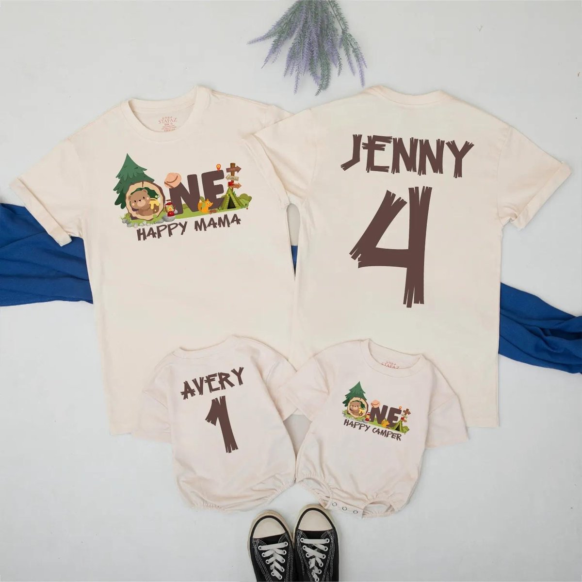 One Happy Camper Birthday Shirt Camping 1st Birthday Outfit Matching Family Camping Shirts Mommy and 433