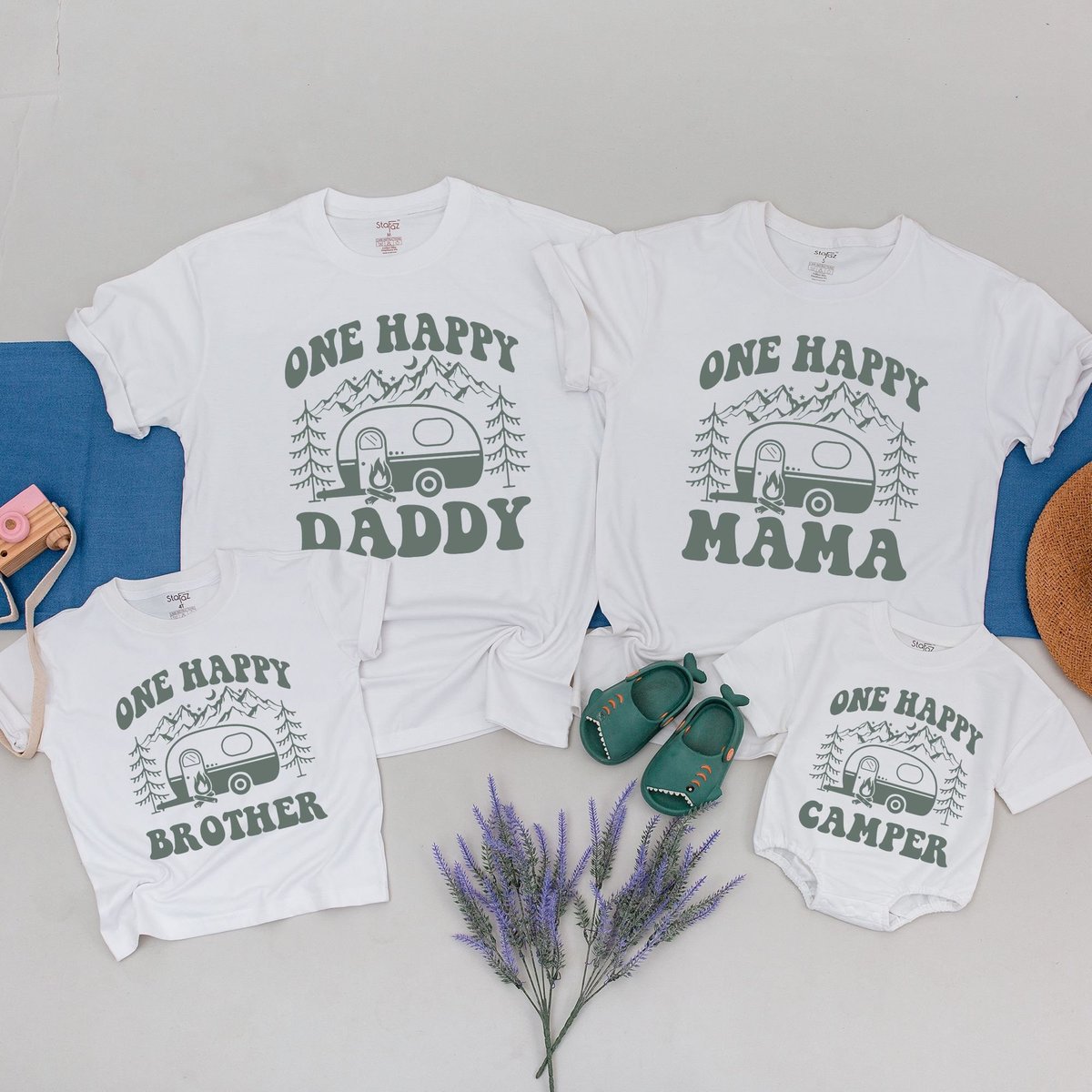 One Happy Camper T Shirt Camping 1st Birthday Outfit One Happy Camper Matching Family Tees First Bir 169