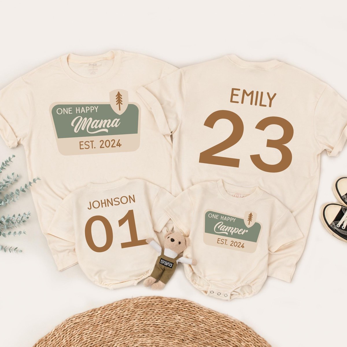 One Happy Camper T Shirt Camping 1st Birthday Outfit One Happy Camper Matching Family Tees First Bir 185