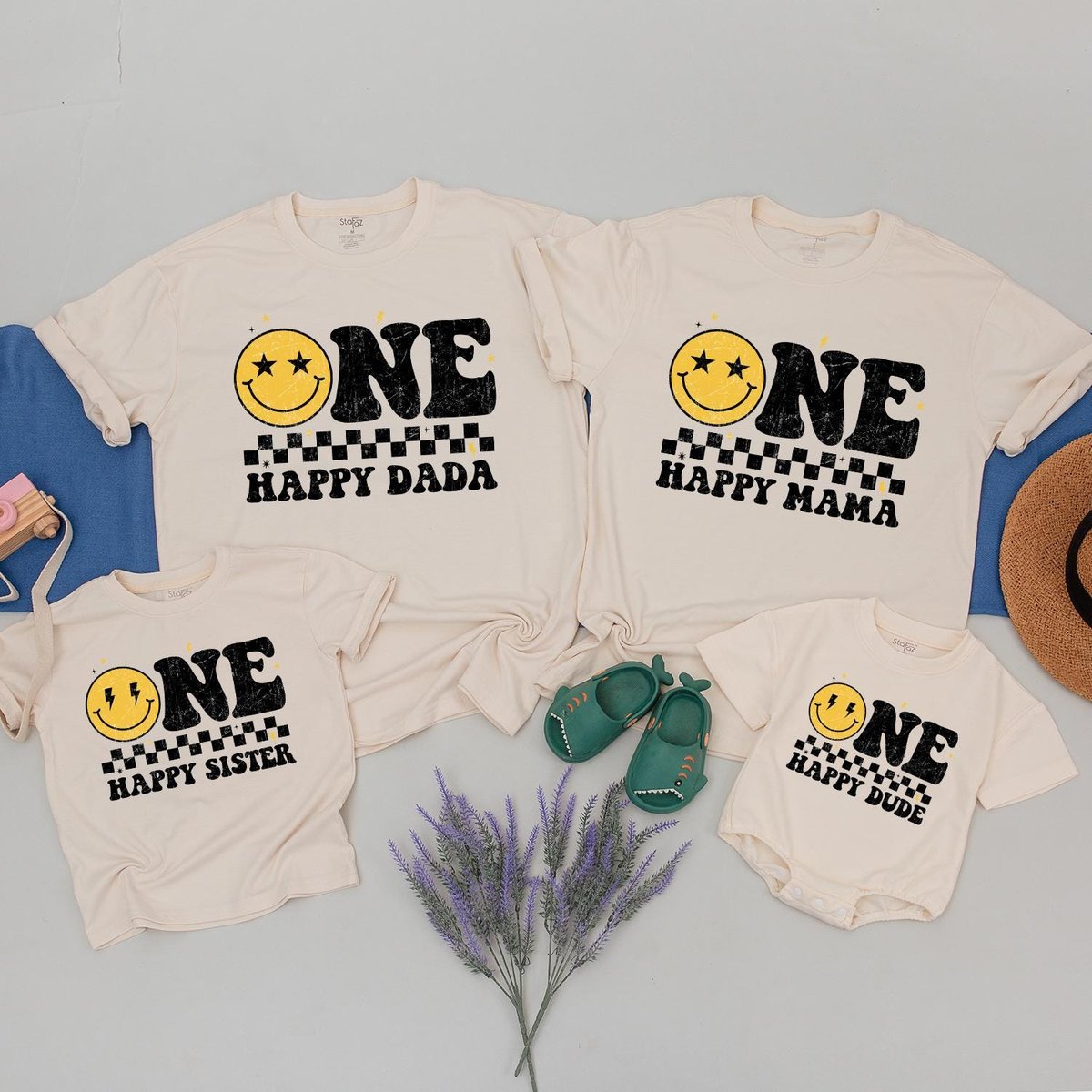 One Happy Dude 1st Birthday Matching Family Shirts Matching Family Shirt 1st Birthday Shirt Smiley F 186