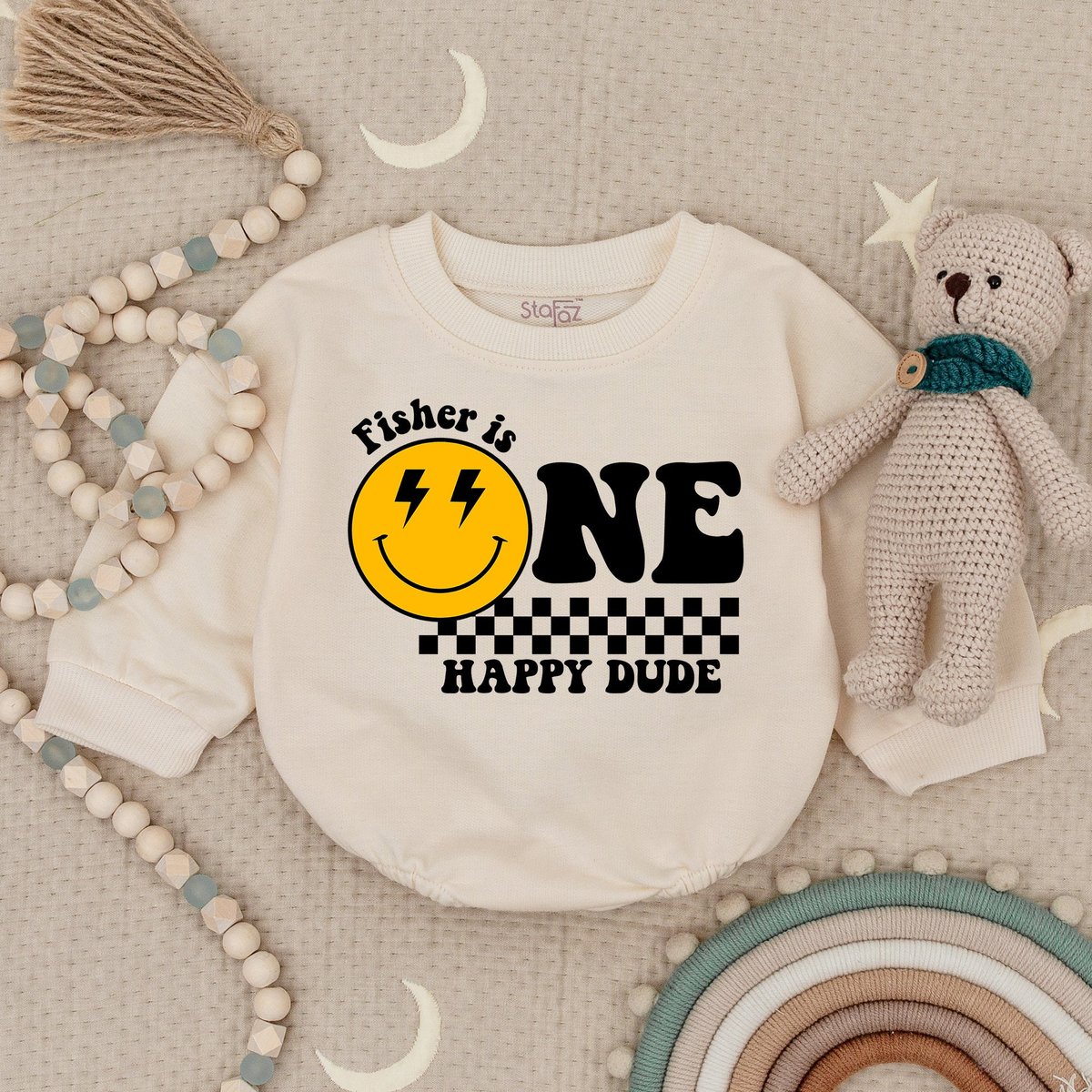 One Happy Dude Birthday Bodysuit Matching Birthday Outfit 1st Birthday Smiley Face Birthday Outfit F