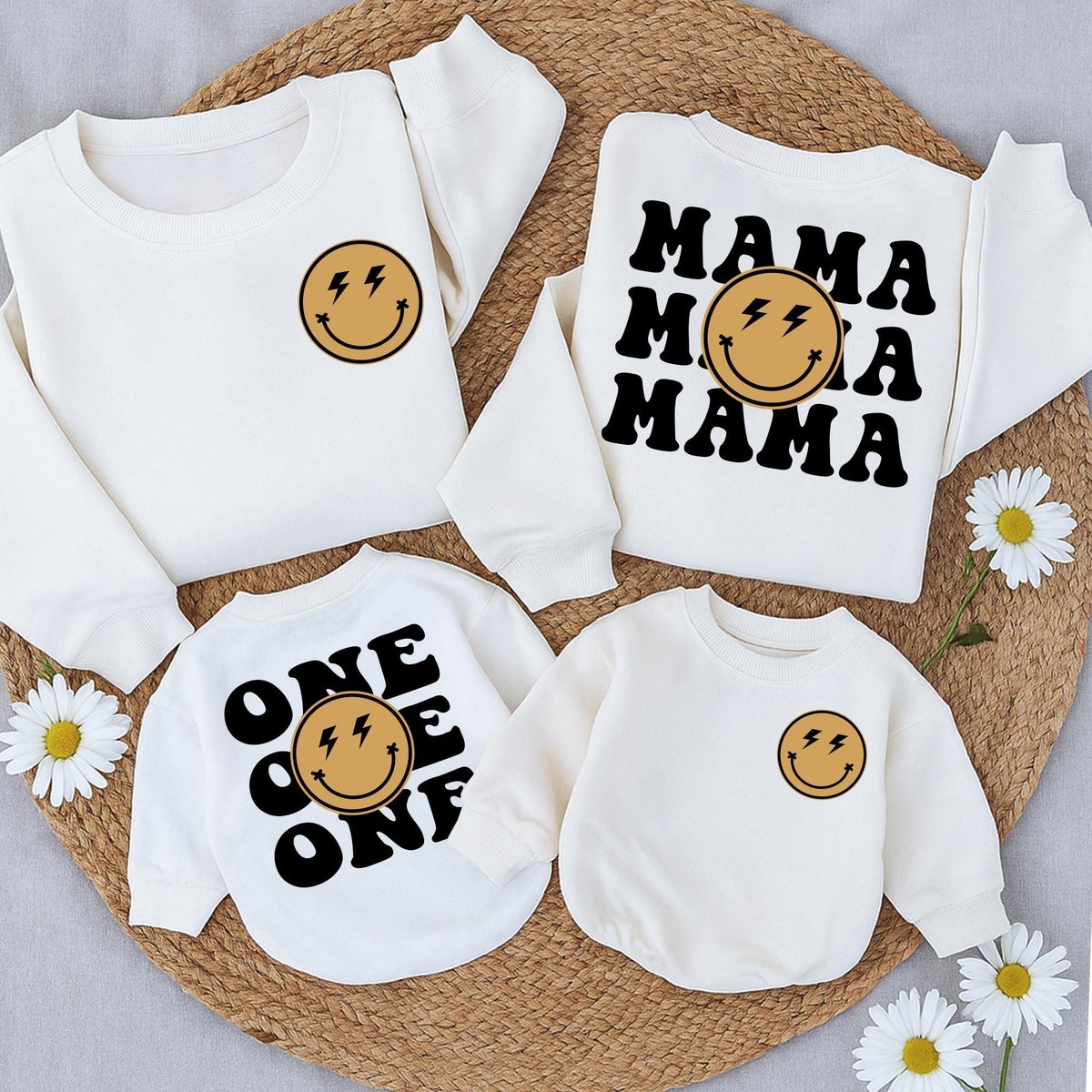 One Happy Dude Matching Birthday Sweatshirt 1st Birthday Bodysuit Smile Birthday Romper Baby Birthda 433