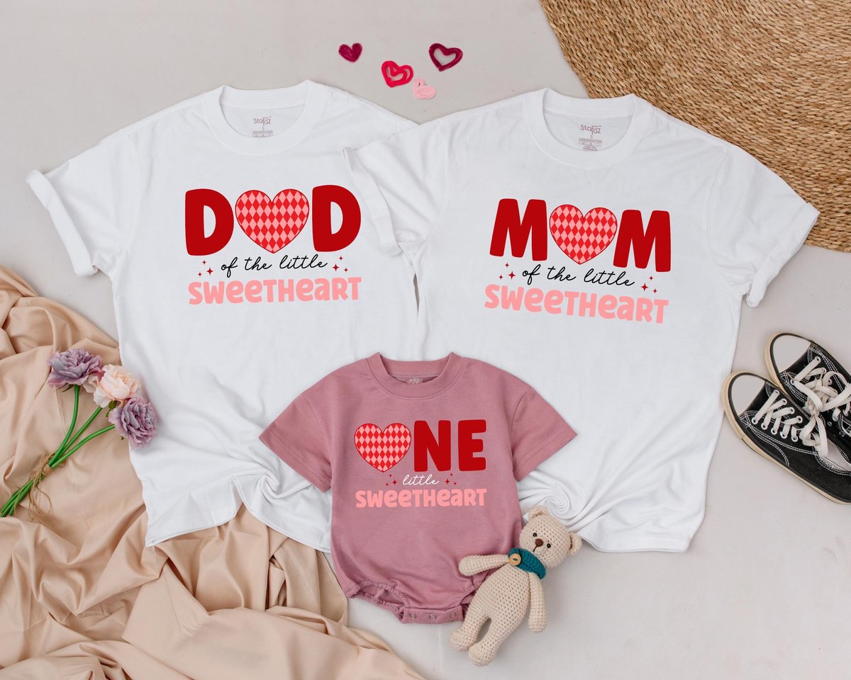 One Little Sweetheart Valentine Heart First Birthday Matching Family Personalized Valentines Day Out 184