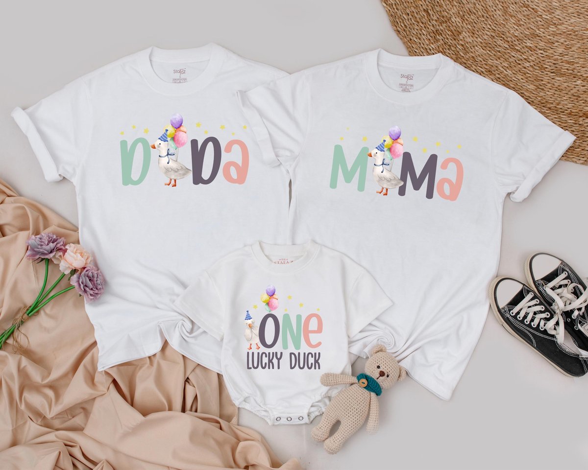 One Lucky Duck 1st Birthday Matching Family Shirts Duck Birthday Jungle Zoo Animal Wild 1st Birthday 185