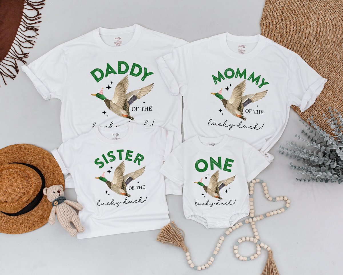 ONE Lucky Duck Matching Family Birthday Shirts 1st Birthday Shirt Duck Birthday Jungle Zoo Animal Wi 173