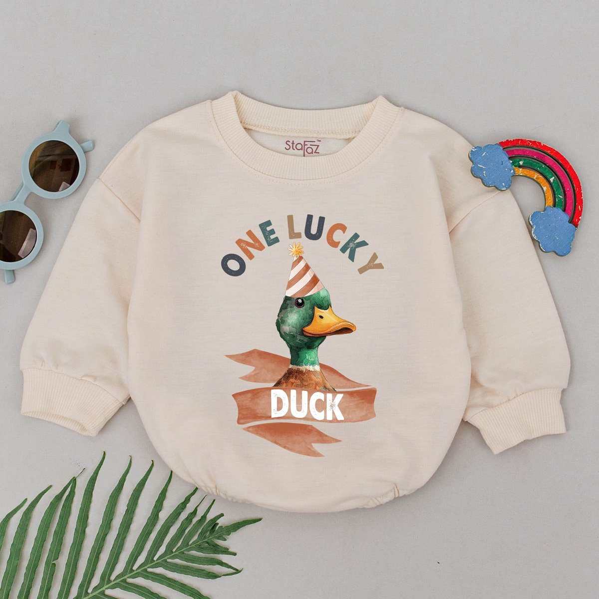 One Lucky Duck Romper Duck Birthday Romper First Birthday Baby Outfit 1st Birthday Bodysuit Jungle Z