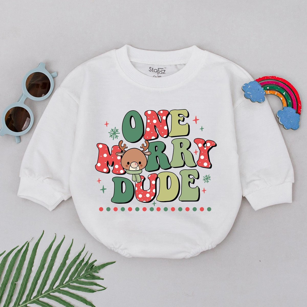 One Merry Dude Christmas Romper 1st Christmas Baby Romper Baby Shower Gift Christmas Outfit Newborn