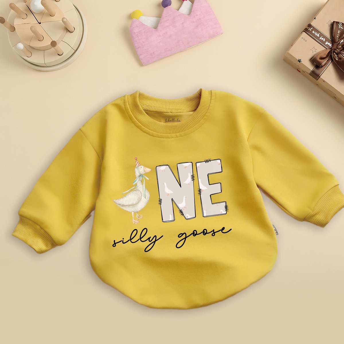 One Silly Goose Romper Sweatshirt First Birthday Baby Outfit Funny Toddler Girl Clothes 1st Birthday 436